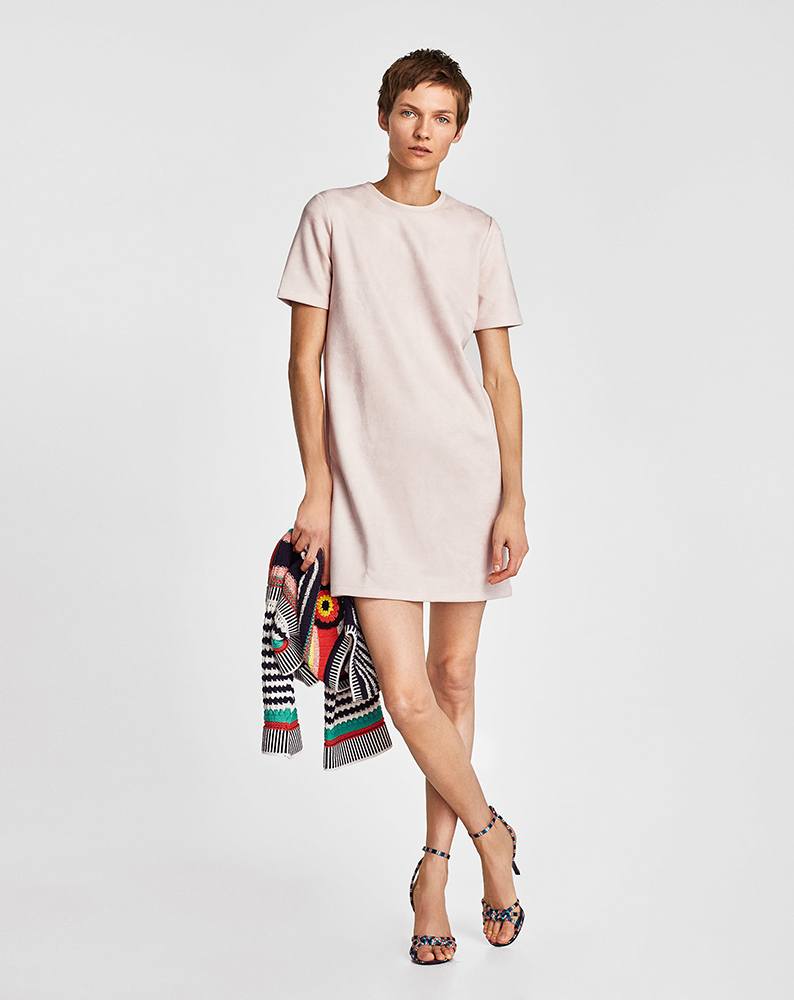 zara suede effect dress